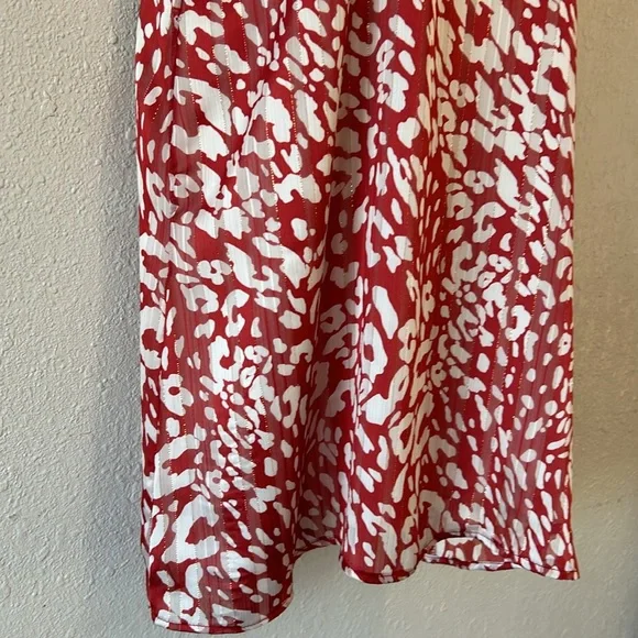 NWOT Tyche Red & White Animal Print Slip Dress - Picture 5 of 16